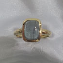 Sortija Turmalina azul grisacea Cabujon