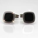 Gemelos plata Onix Cuadrado