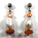 Pendientes Perla Cornalina