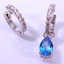 Pendientes Jazz 0.40 oro blanco Topacio