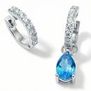 Pendientes Jazz 0.40 oro blanco Topacio