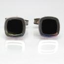 Gemelos plata Onix Cuadrado